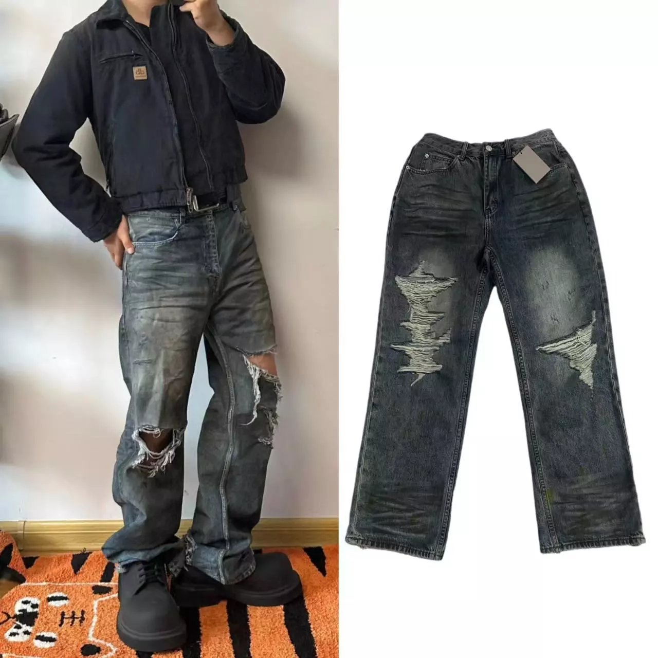 Balenci Destroyed Denim