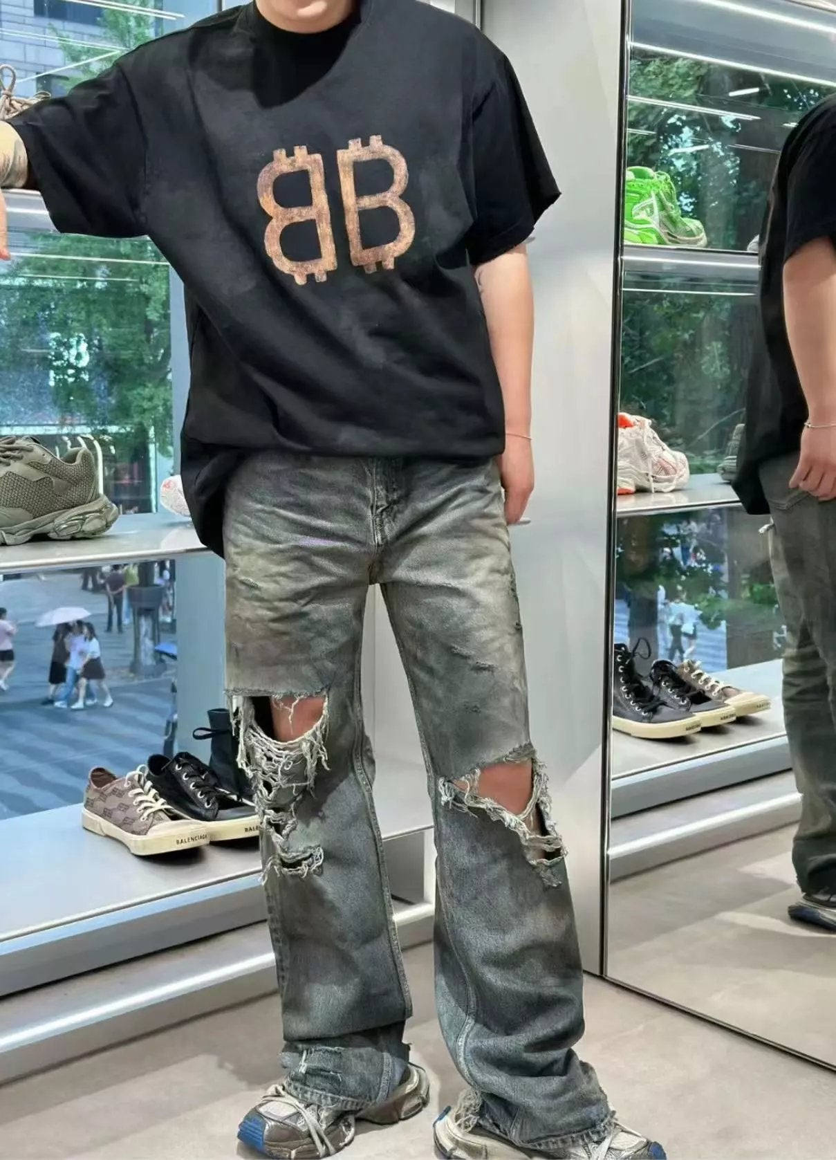 Balenci Destroyed Denim