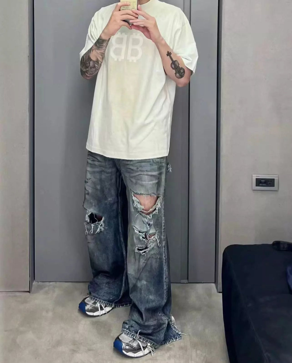 Balenci Destroyed Denim