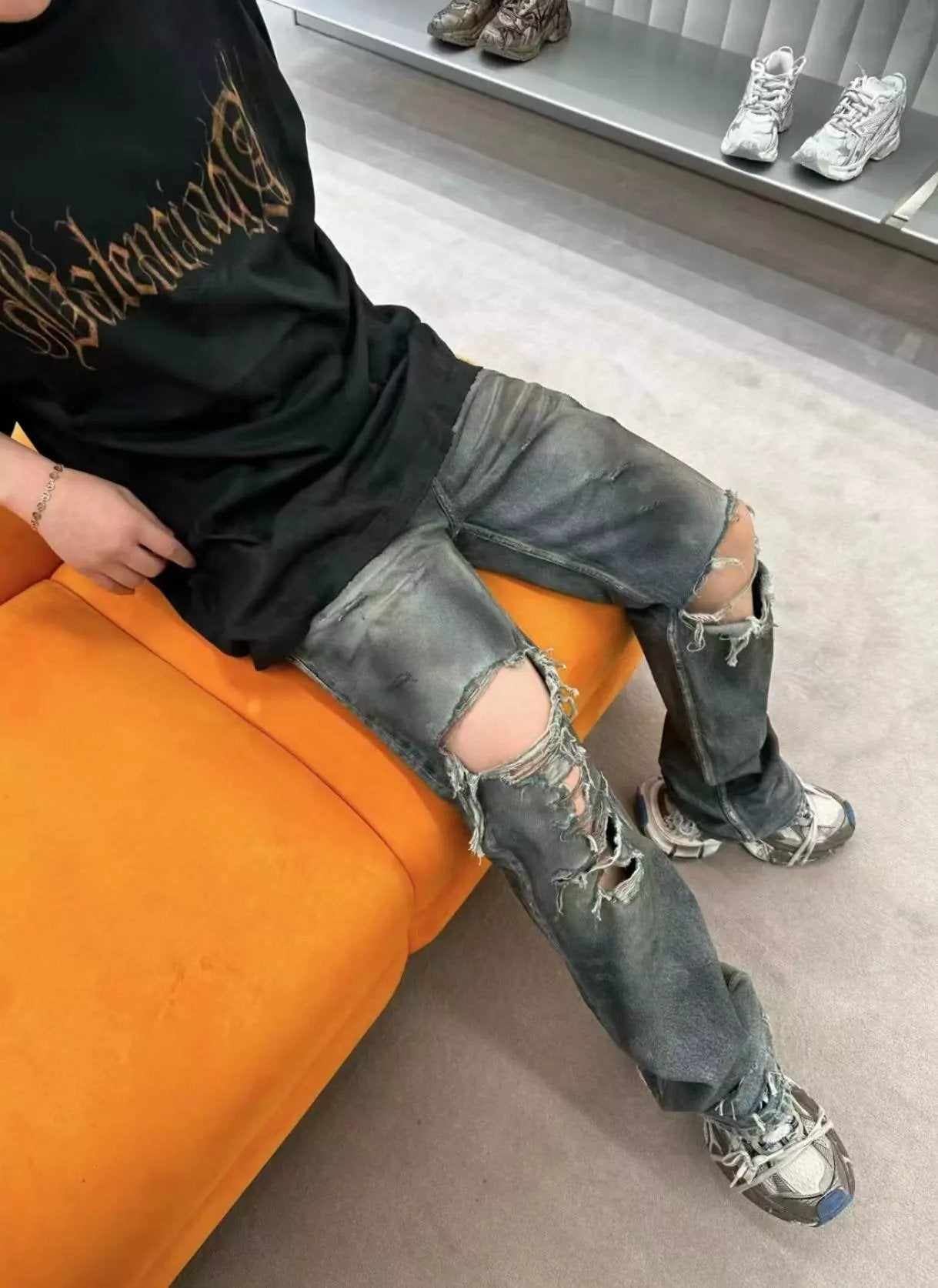 Balenci Destroyed Denim
