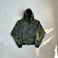 Br0ken Planet Camo zip hoodie