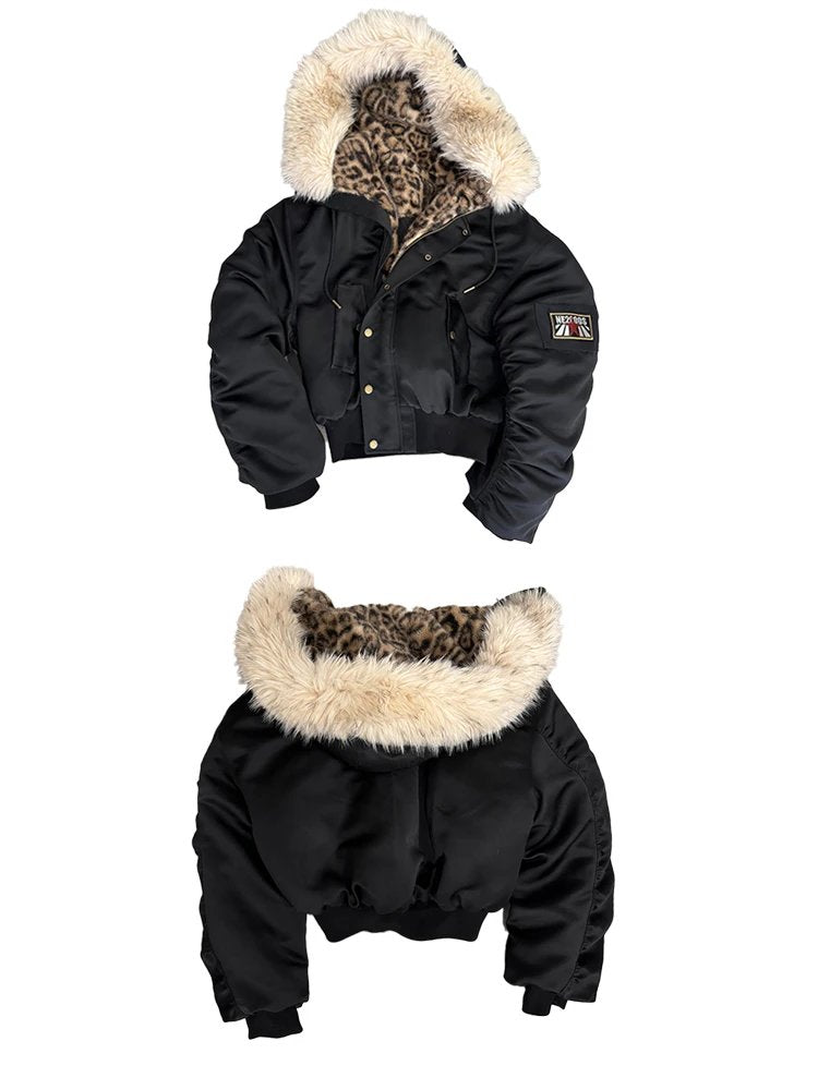 No E Mosen Leopard Fur Jacket