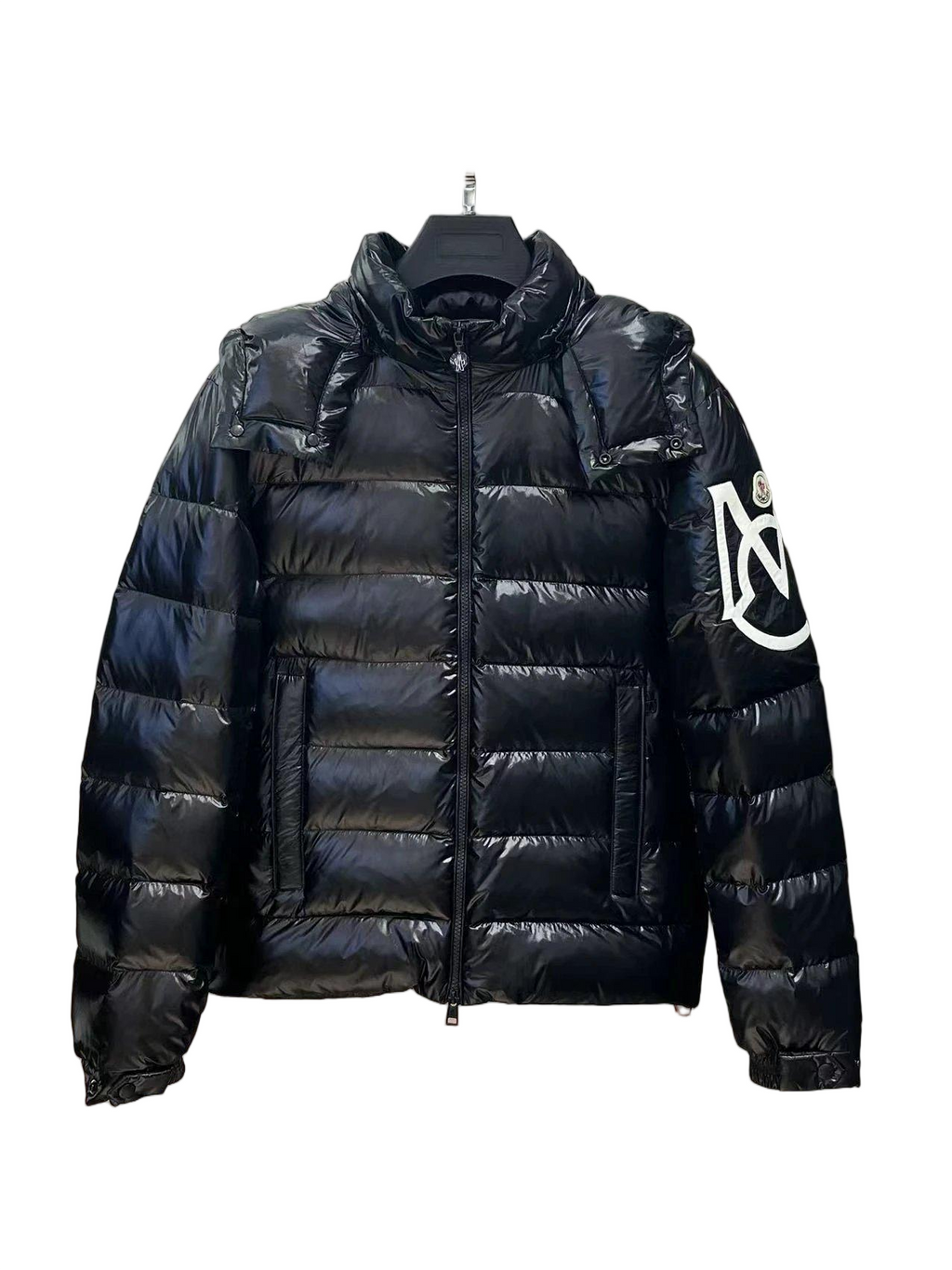 M0ncler Silver puffer jacket