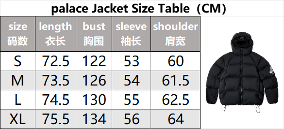 Palace puffer jacket