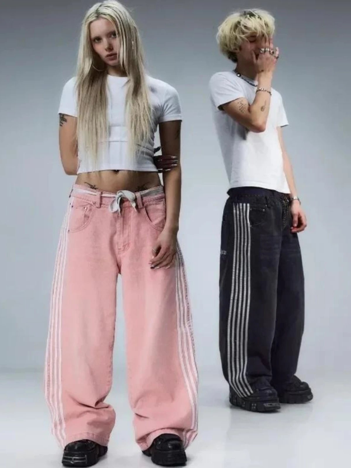 Hrw Black Red Denim Pants
