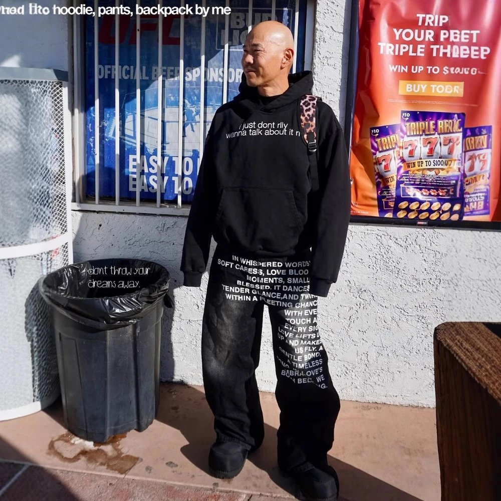2025 Words Pants Black