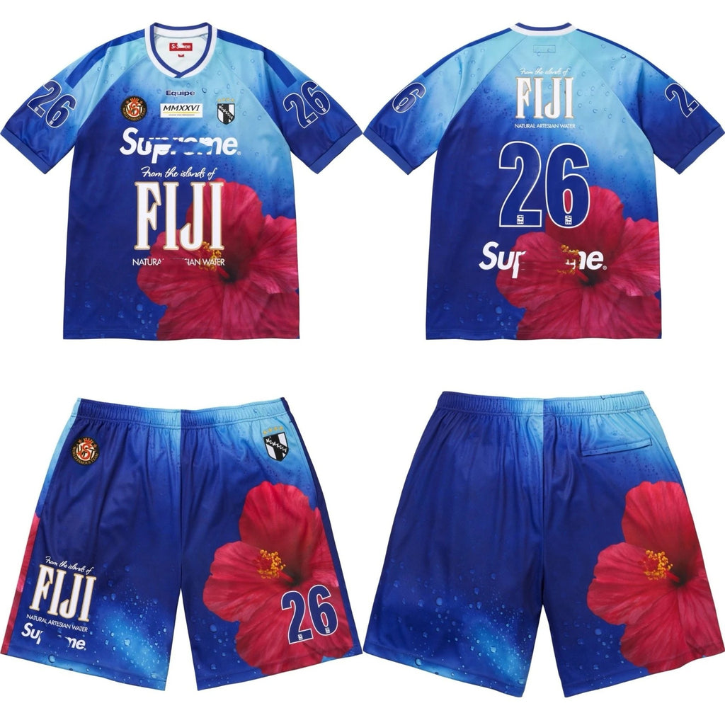Sup × FIJ Collab Gradient Drop Print Unisex Soccer Shorts Set