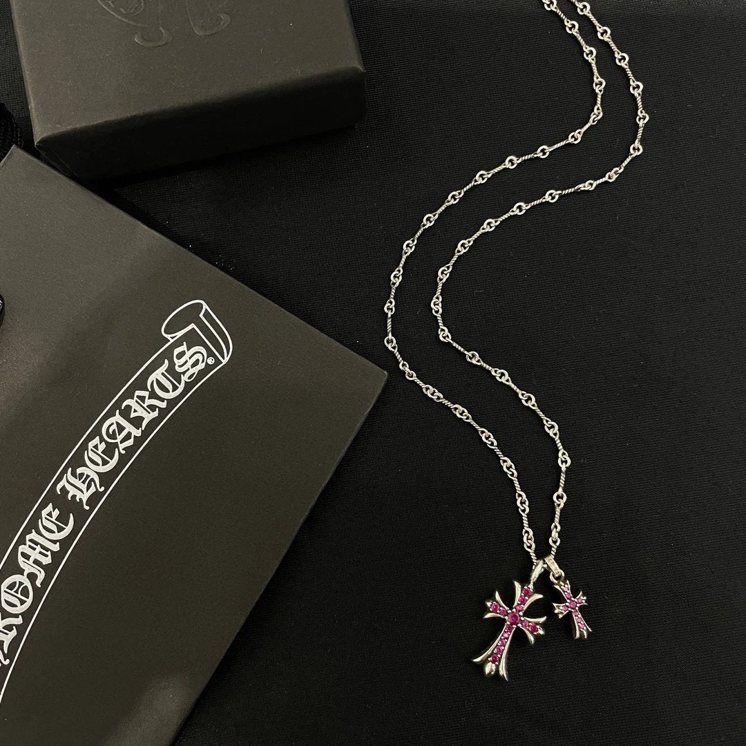 Chr0me Hearts Double Cross Necklace