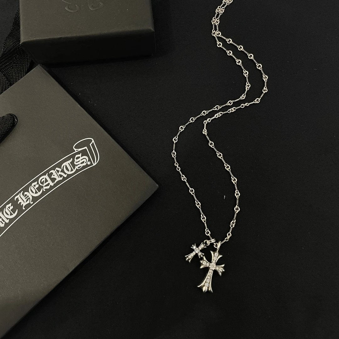 Chr0me Hearts Double Cross Necklace