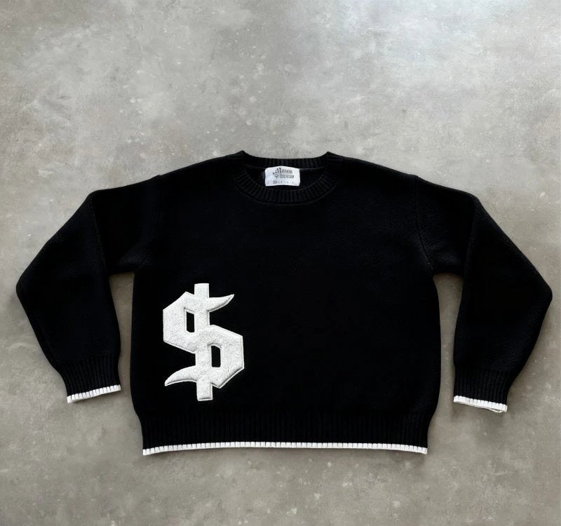 Mony Studio $ Sign Black Sweater