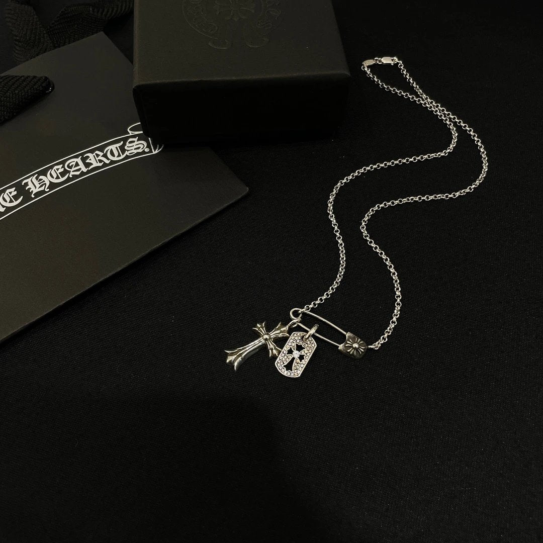Chr0me Hearts Double Cross Necklace