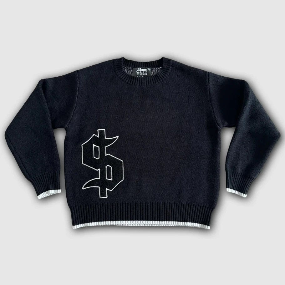 Mony Studio $ Sign Grey Sweater