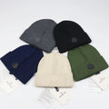 M0ncler Black Logo Cotton Beanie