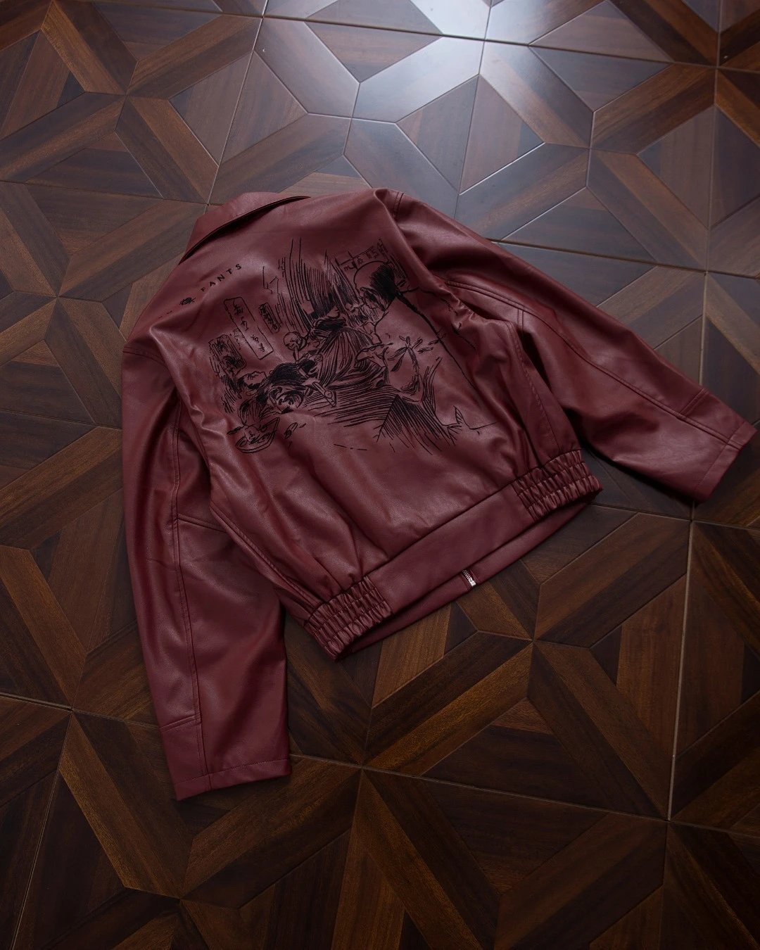 ERD Principe De L'Amour Red Leather Jacket
