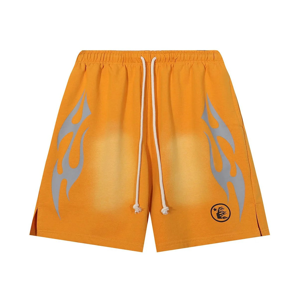 Hell*star Flame Mesh Shorts Gray