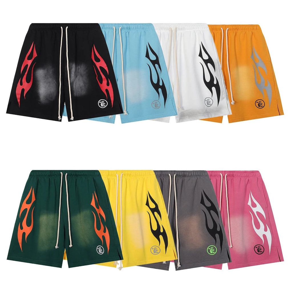 Hell*star Flame Mesh Shorts Black
