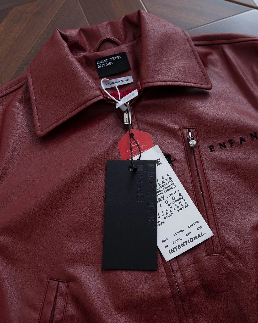 ERD Principe De L'Amour Red Leather Jacket