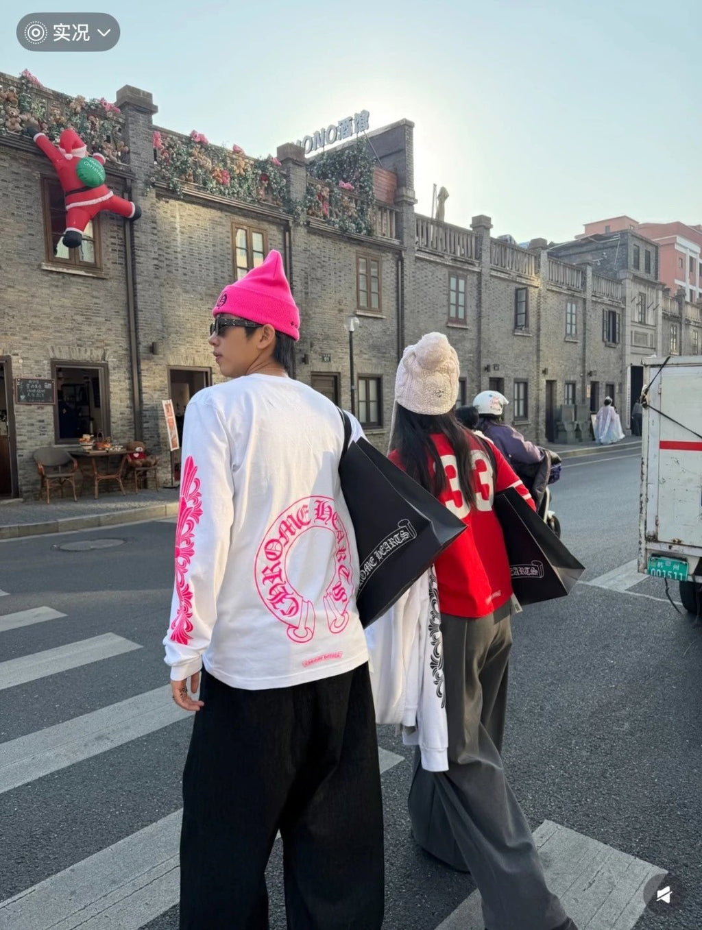 Chr0me Hearts Pink Horseshoe Floral Longsleeve