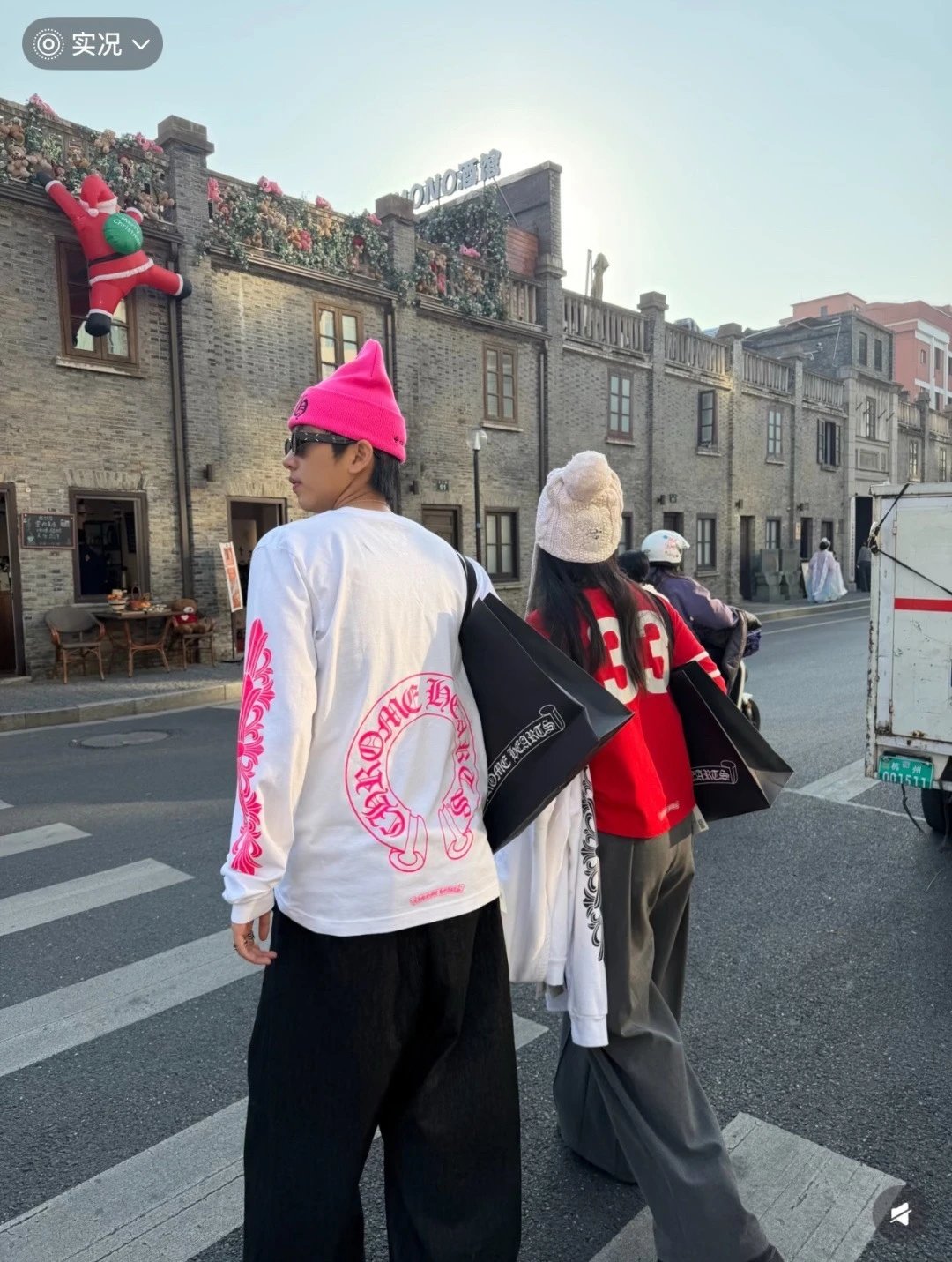 Chr0me Hearts Pink Horseshoe Floral Longsleeve
