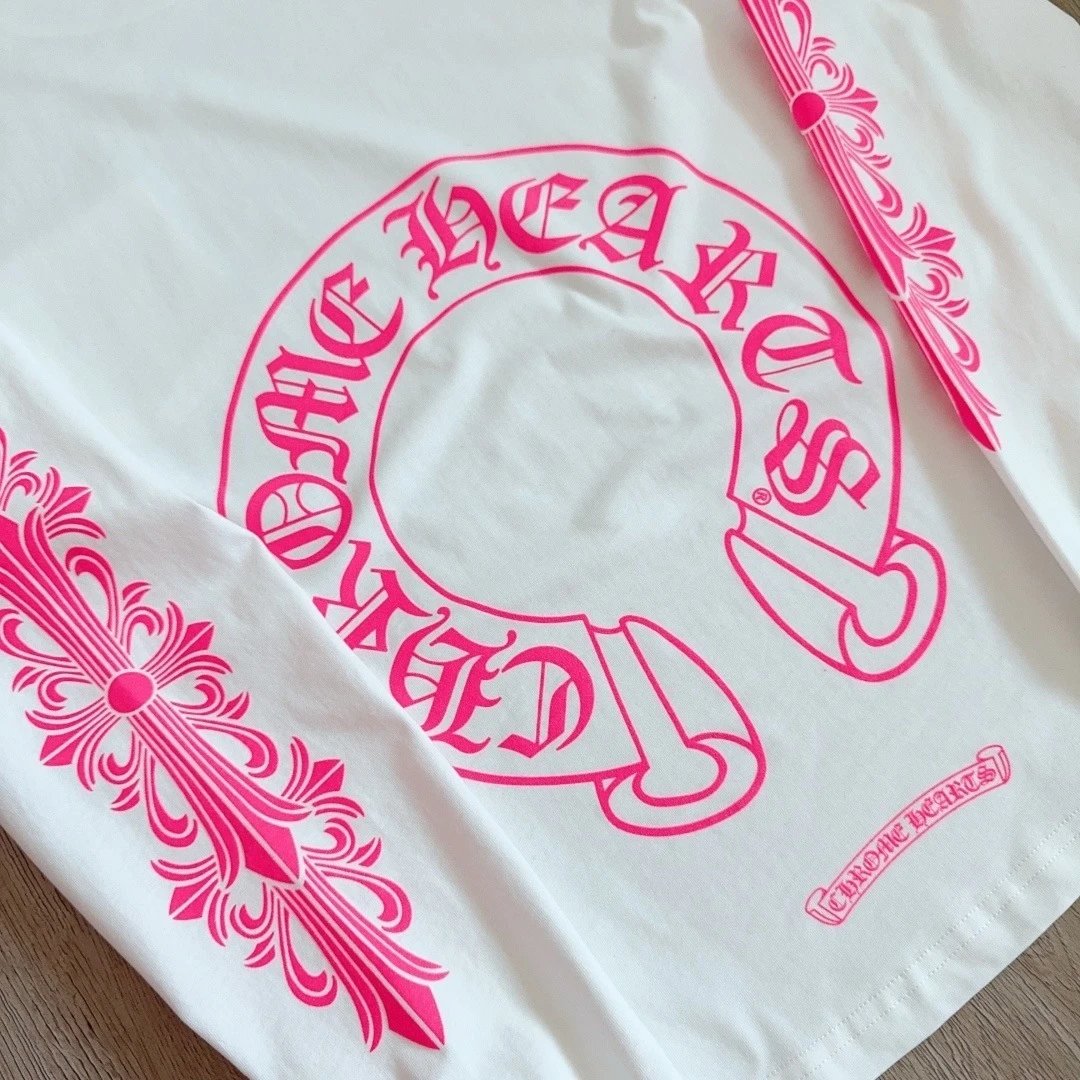 Chr0me Hearts Pink Horseshoe Floral Longsleeve