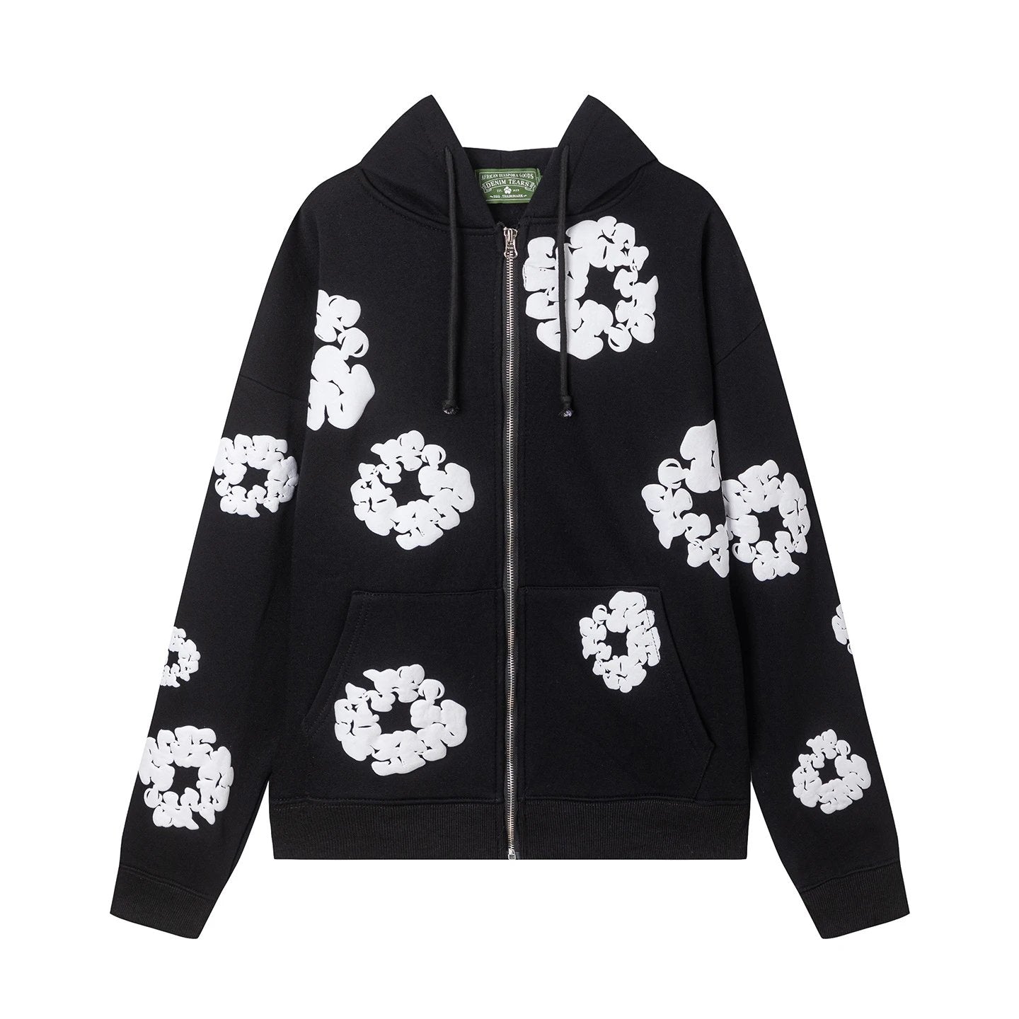 Denim T3ars Cotton Wreath Zip Hoodie