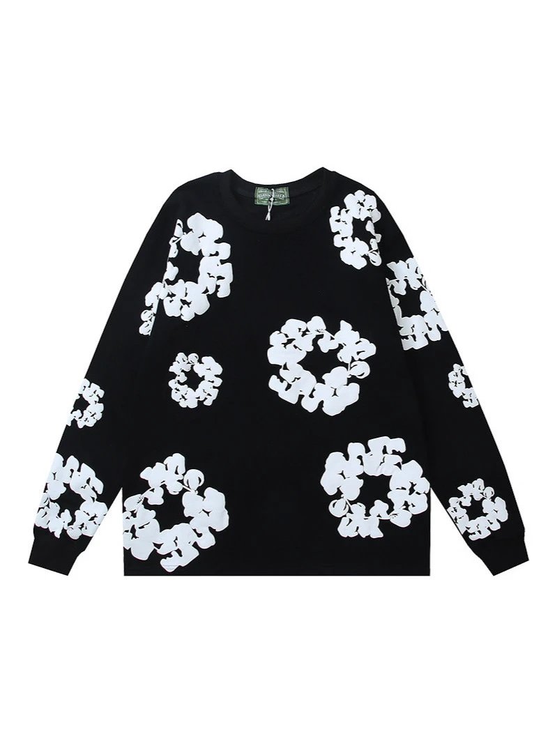 Denim T3ars Long Sleeve Cotton Wreath T-shirt