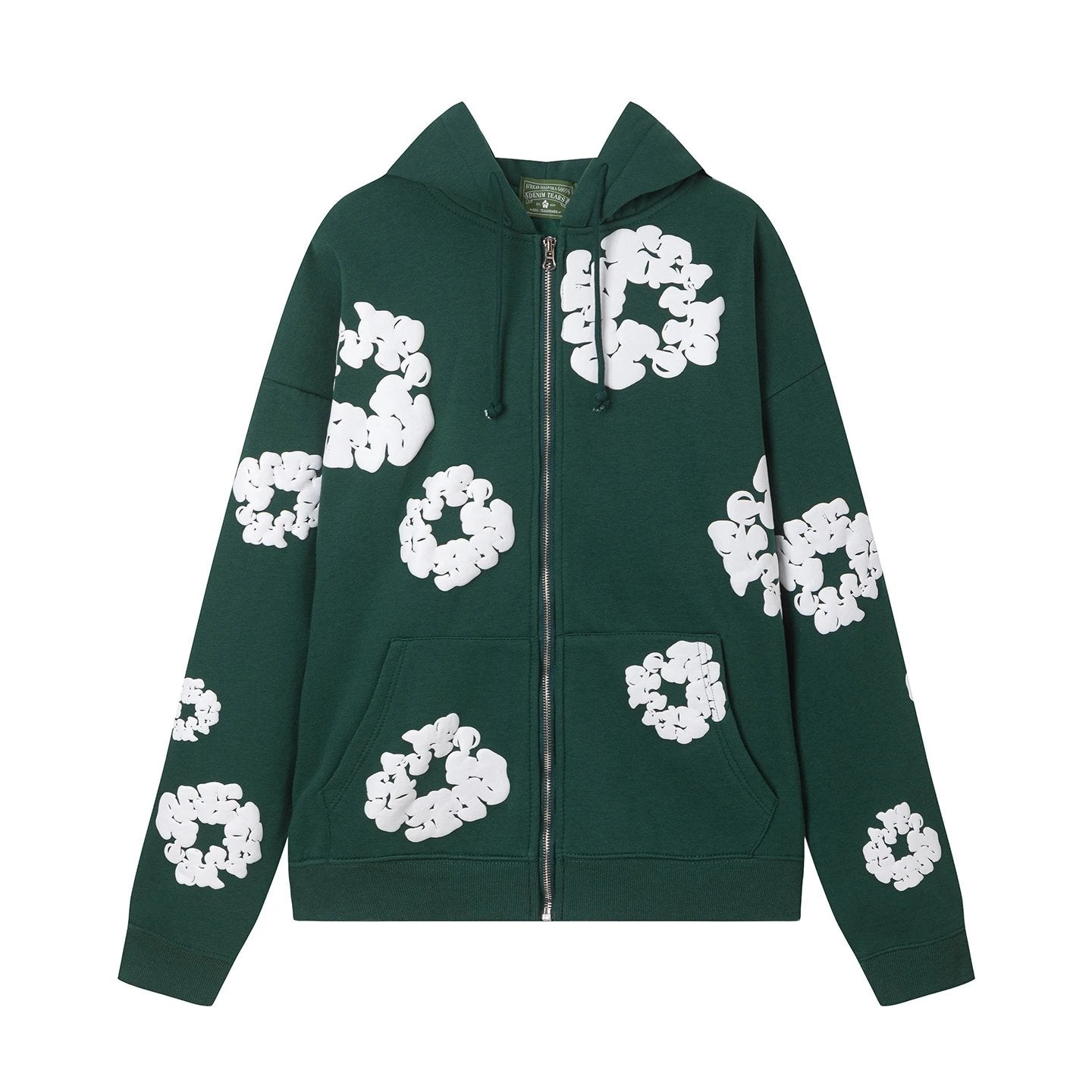 Denim T3ars Cotton Wreath Zip Hoodie