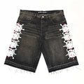 Sp*der Web Stone Denim Shorts
