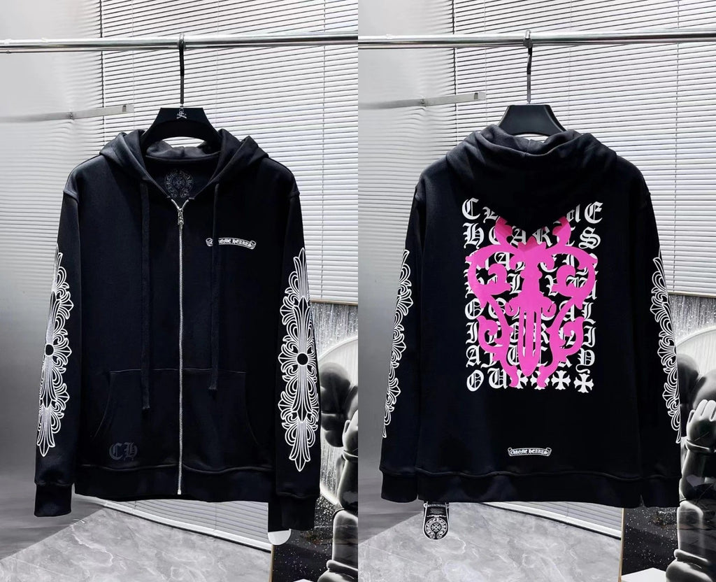 Chr0me Hearts Horseshoe Floral Sleeve Hoodie