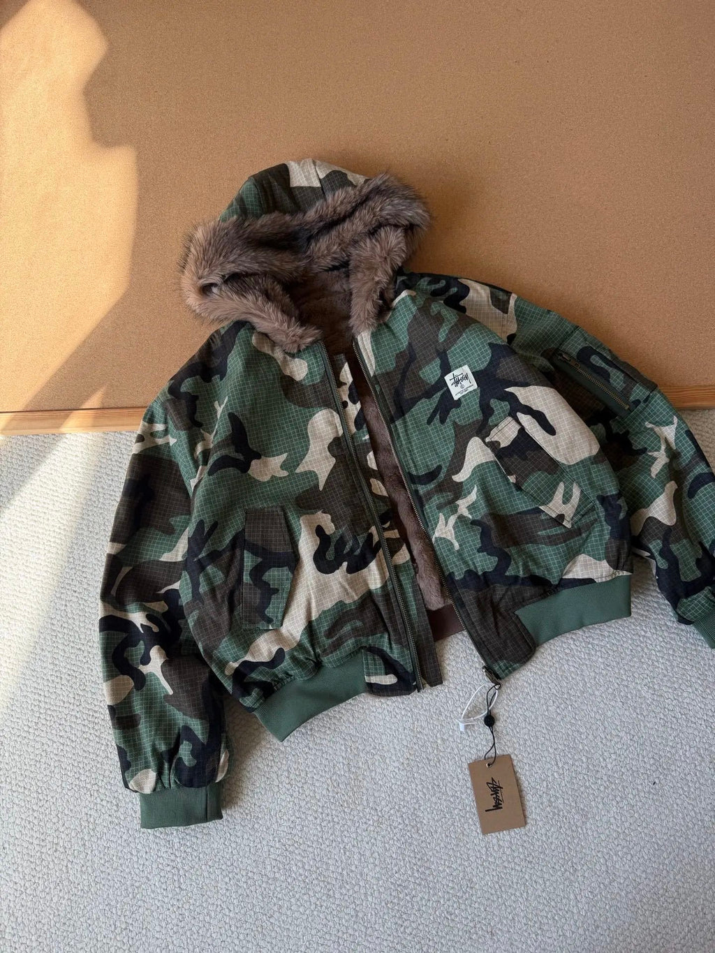 St*ssy Camo Canvas Needlepunch Jacket