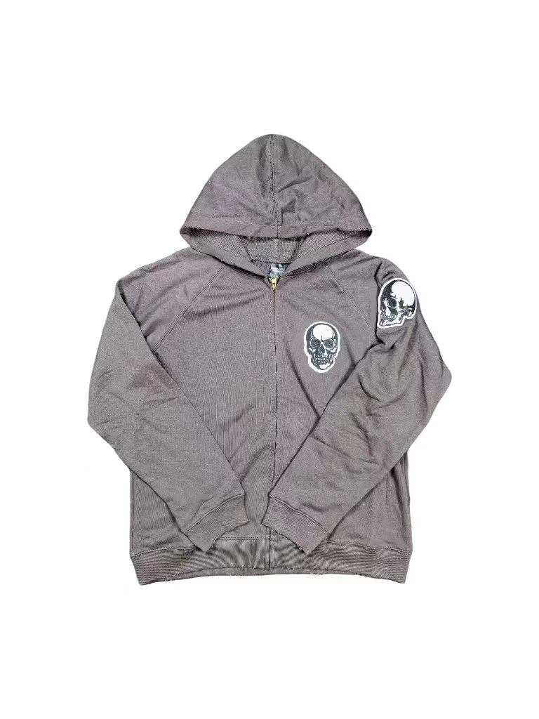 Number Nine Skull Zip Up Hoodie