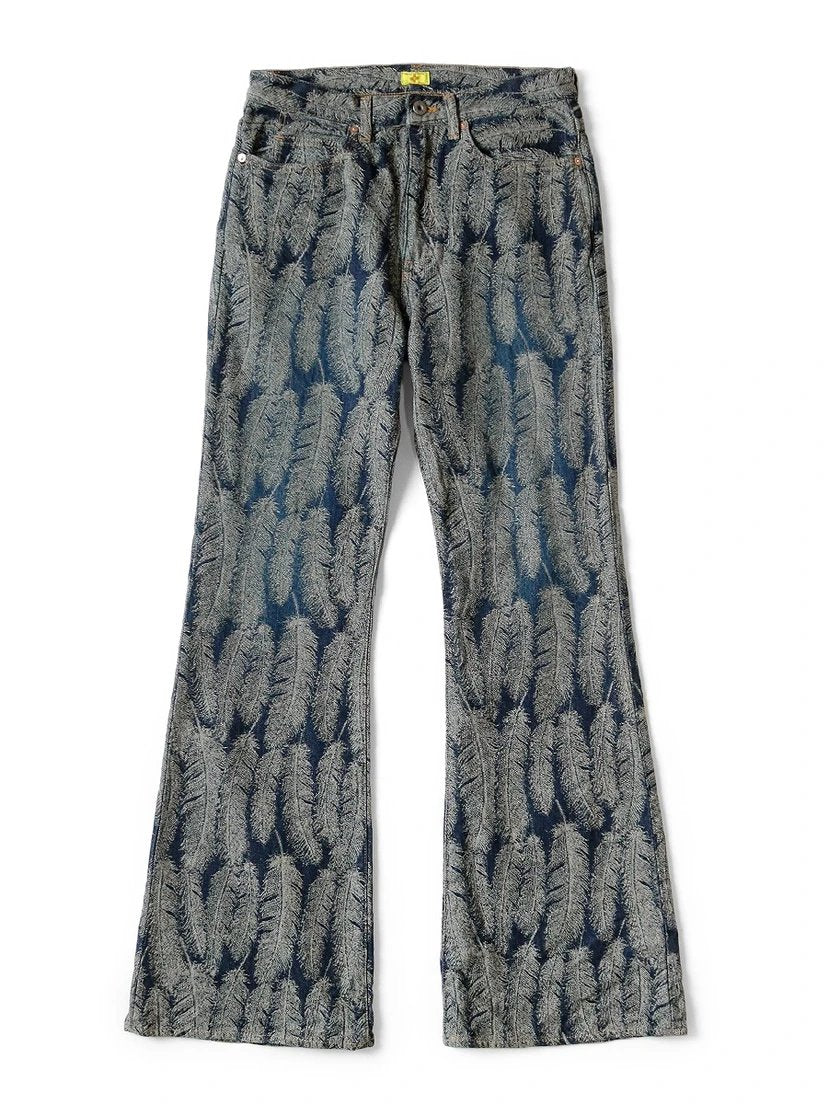 Kap!tal Leaf Print Denim