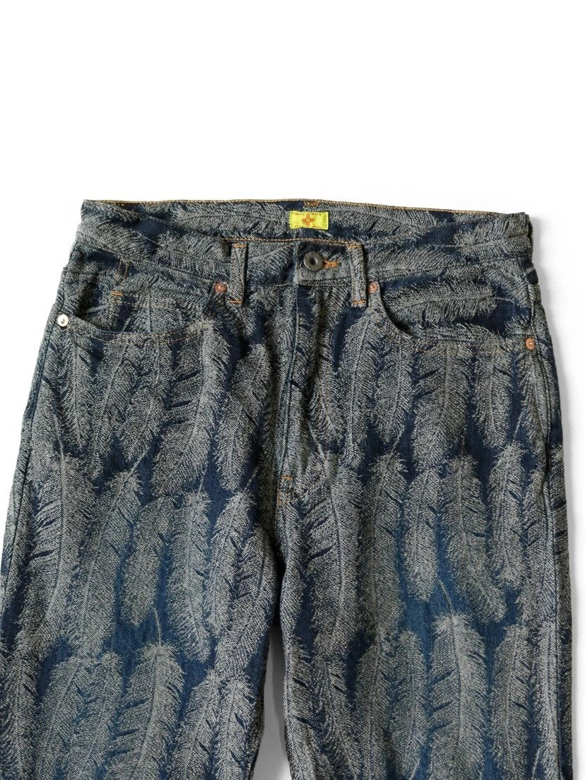 Kap!tal Leaf Print Denim