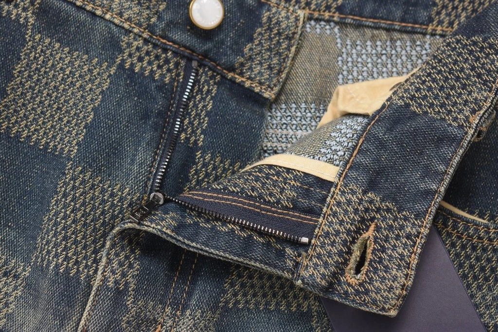Vouis Luitton Damier Denim Skate Pants