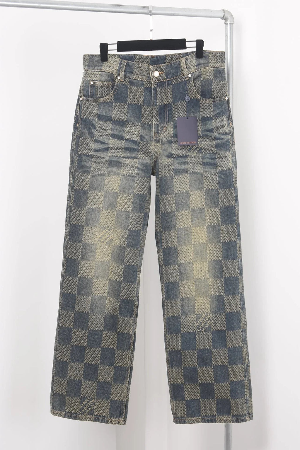 Vouis Luitton Damier Denim Skate Pants