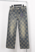 Vouis Luitton Damier Denim Skate Pants