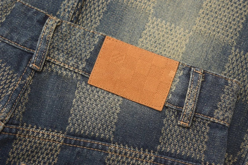 Vouis Luitton Damier Denim Skate Pants