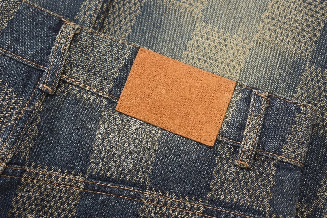 Vouis Luitton Damier Denim Skate Pants
