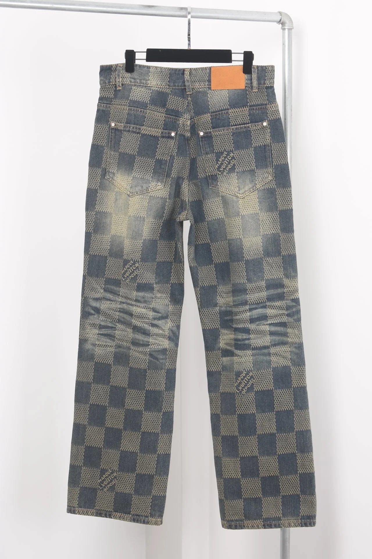 Vouis Luitton Damier Denim Skate Pants