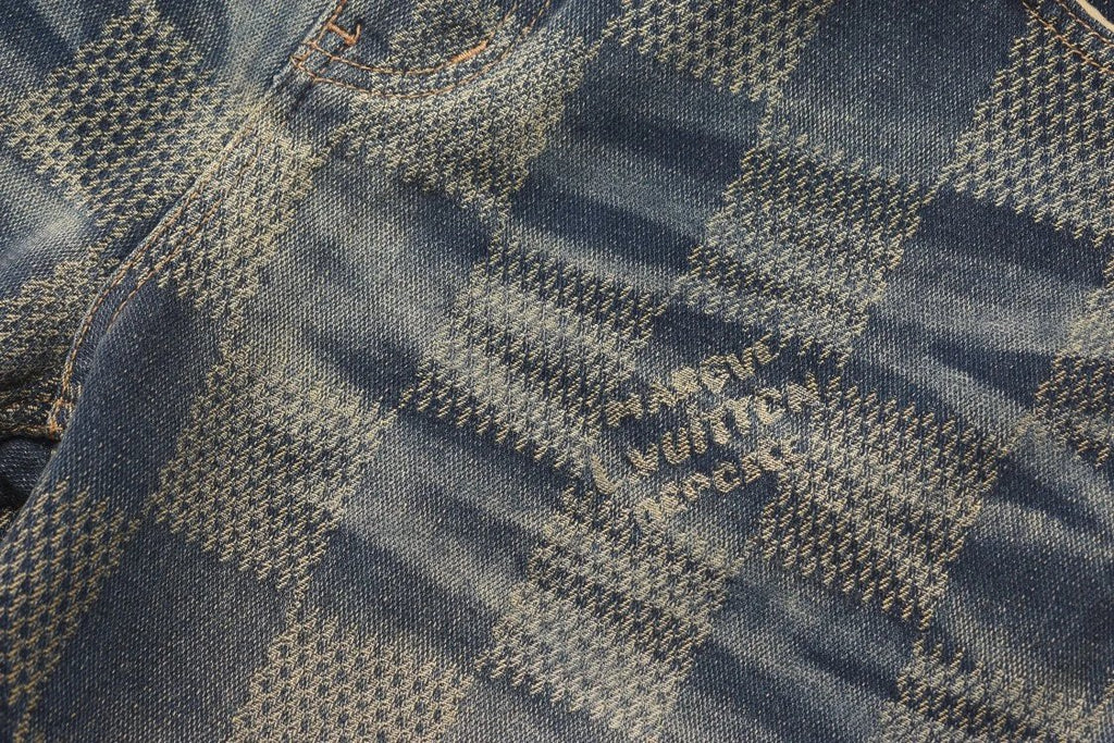 Vouis Luitton Damier Denim Skate Pants