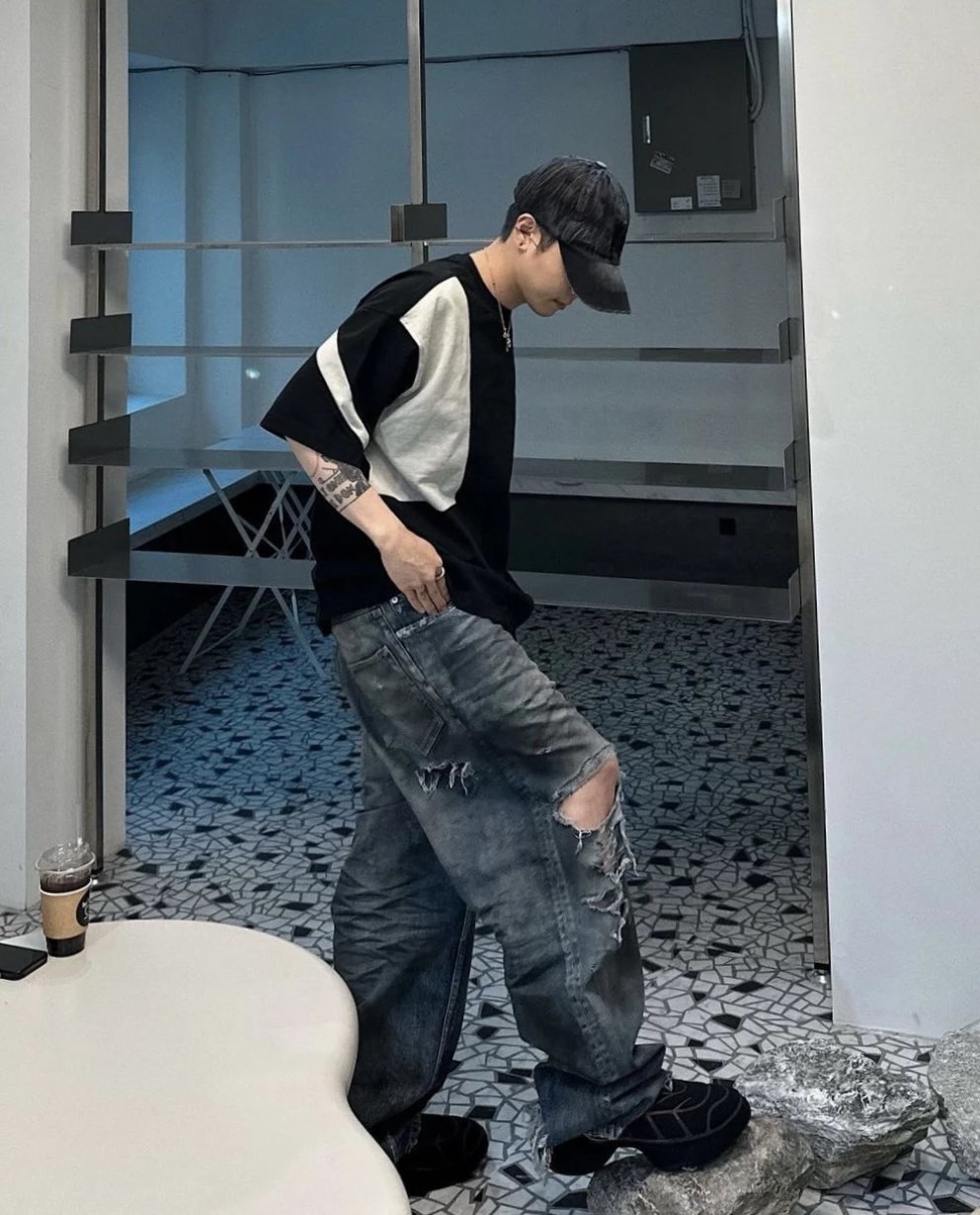 Balenci Mud Distressed Denim