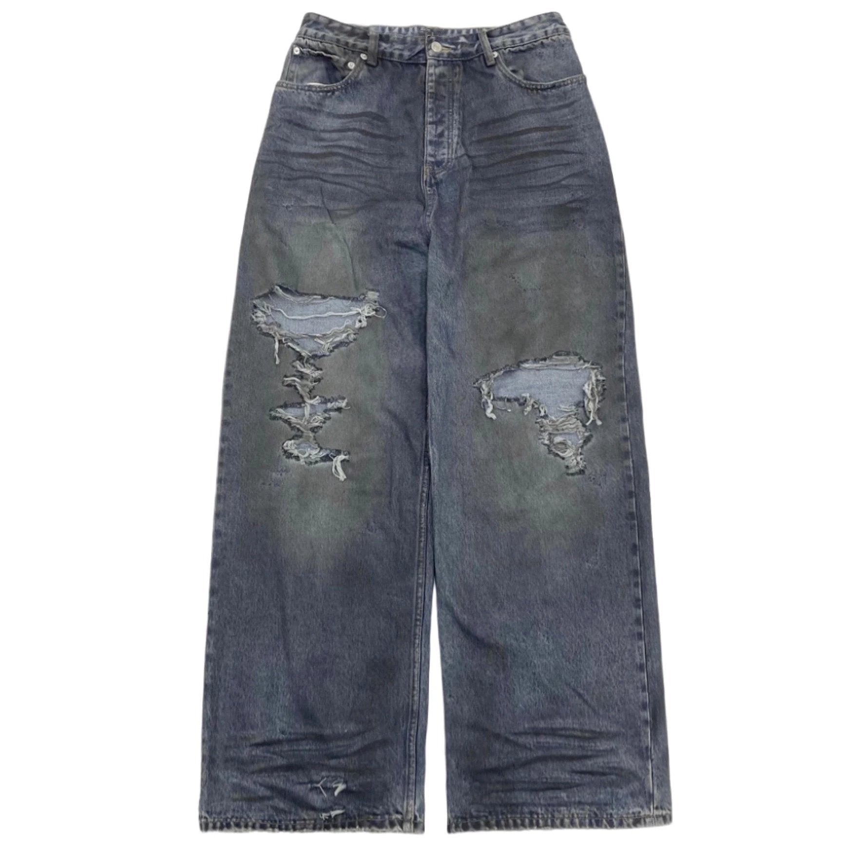 Balenci Mud Distressed Denim