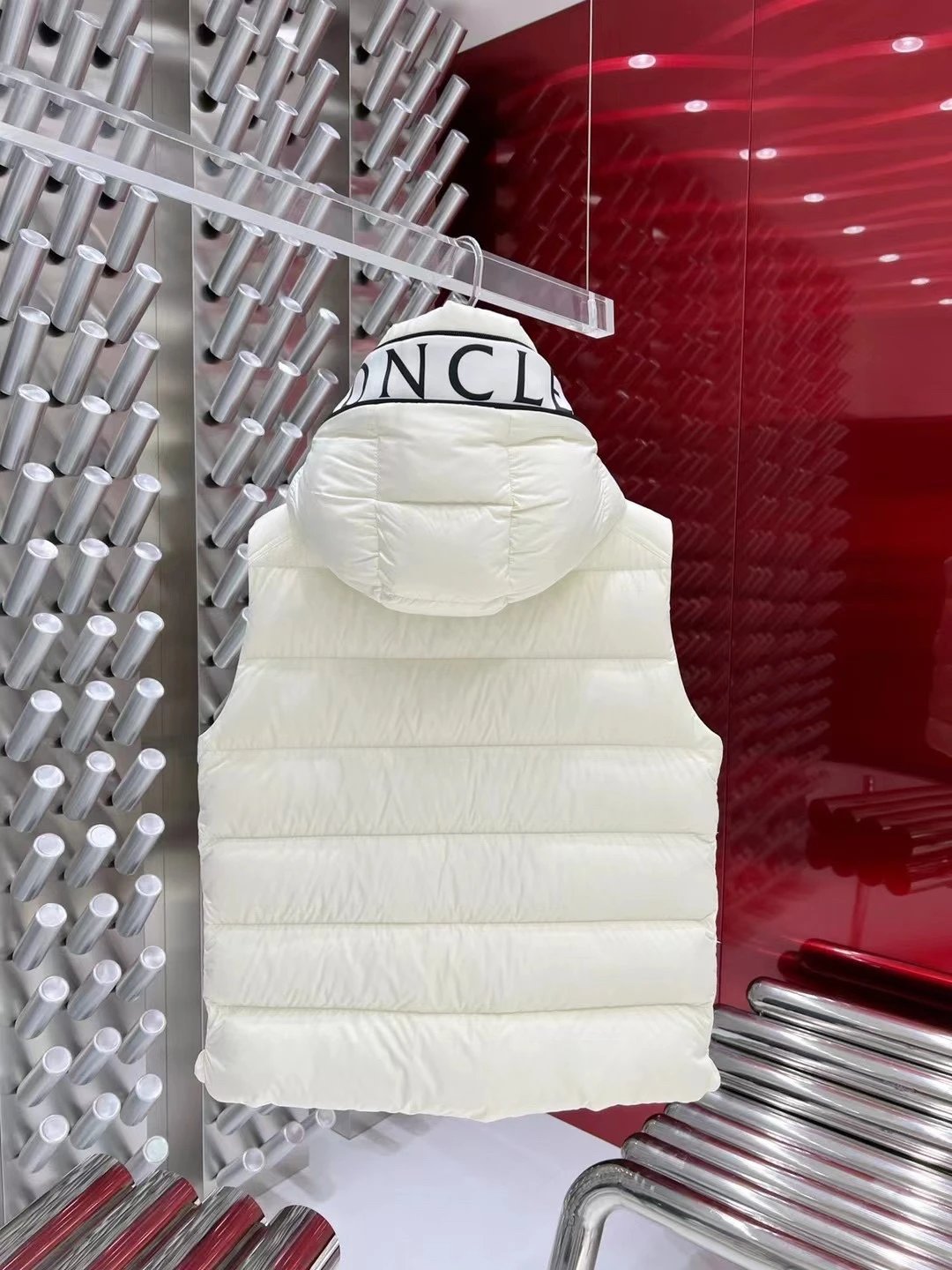 M0ncler Silver puffer jacket