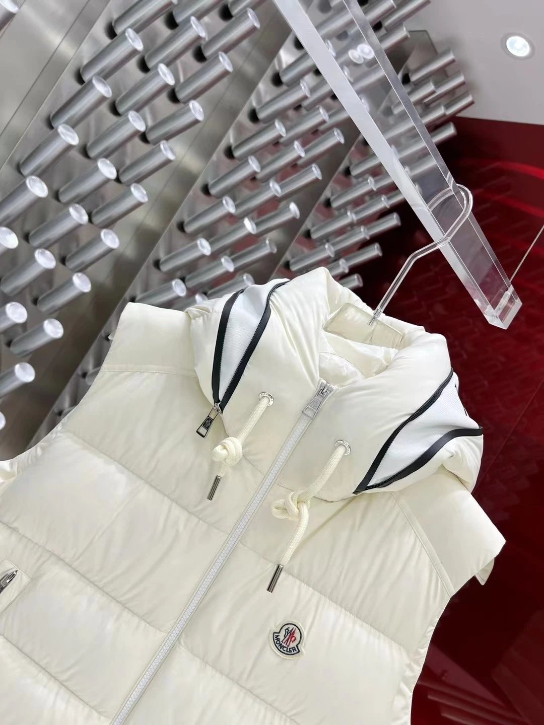 M0ncler Silver puffer jacket