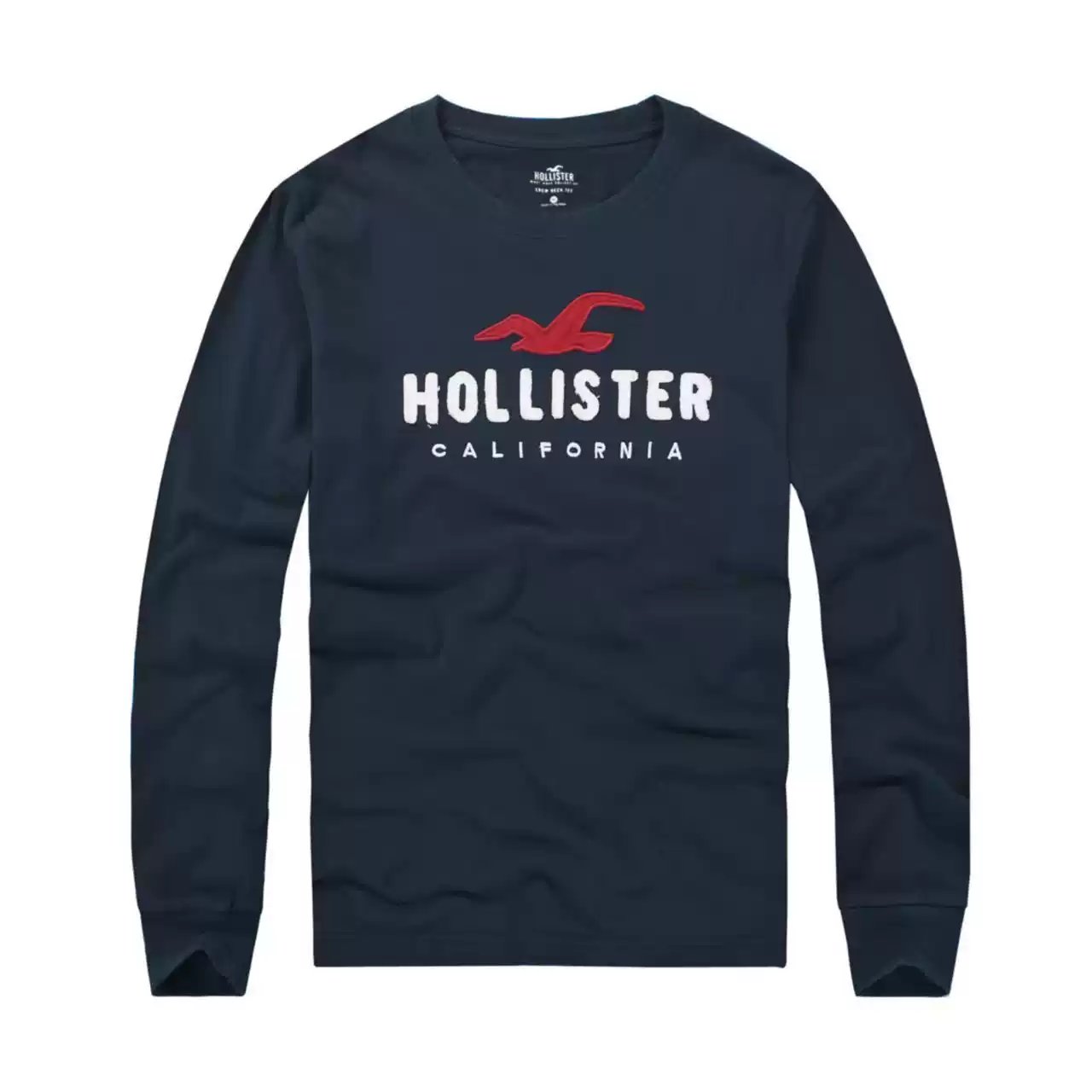 AF Seagull Brand Men Crew Neck Cotton Patch Slim Long Sleeve Tee On Sale