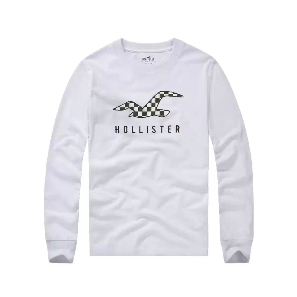 AF Seagull Brand Men Crew Neck Cotton Patch Slim Long Sleeve Tee On Sale