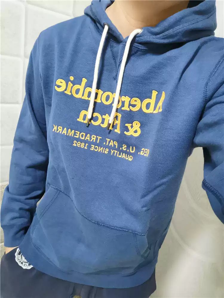 Abercrombie&Fitch spot 18 new af flagship letter embroidered pullover sweatshirt hoodie