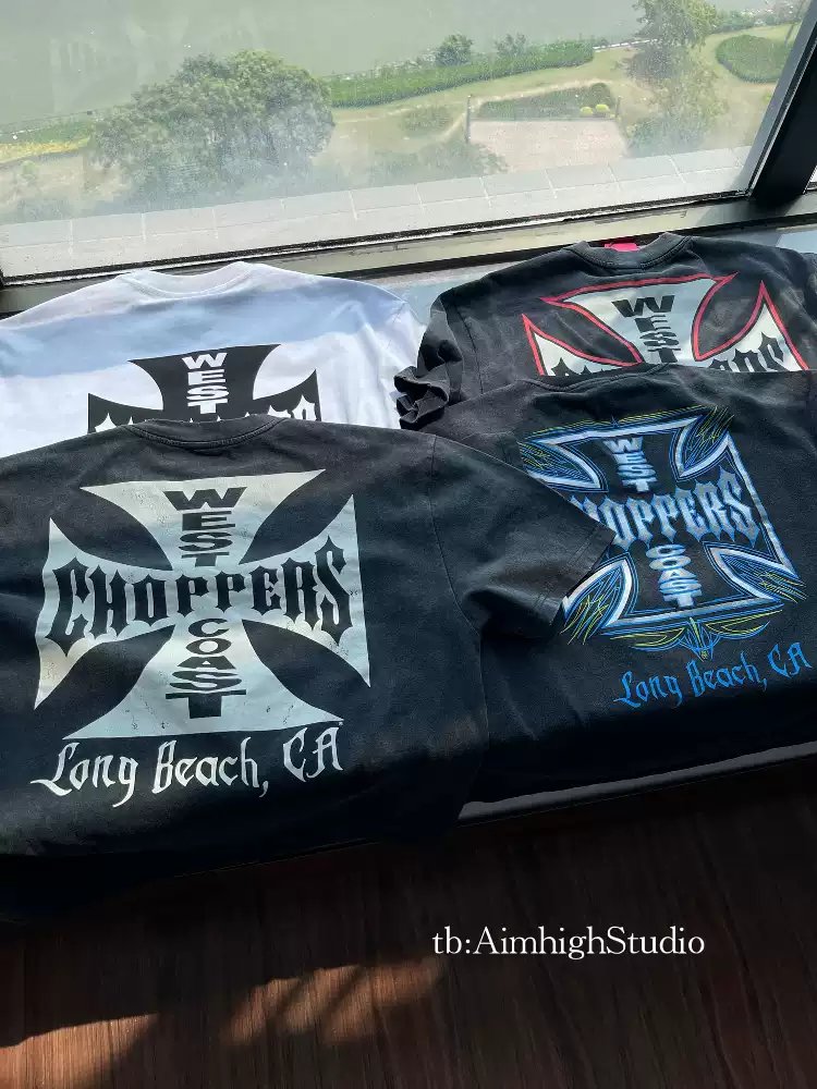 Vintage West Coast Series Loose Short Sleeve T-Shirt, EDR Style, Washed Distressed Iron Cross PrintForce Refresh