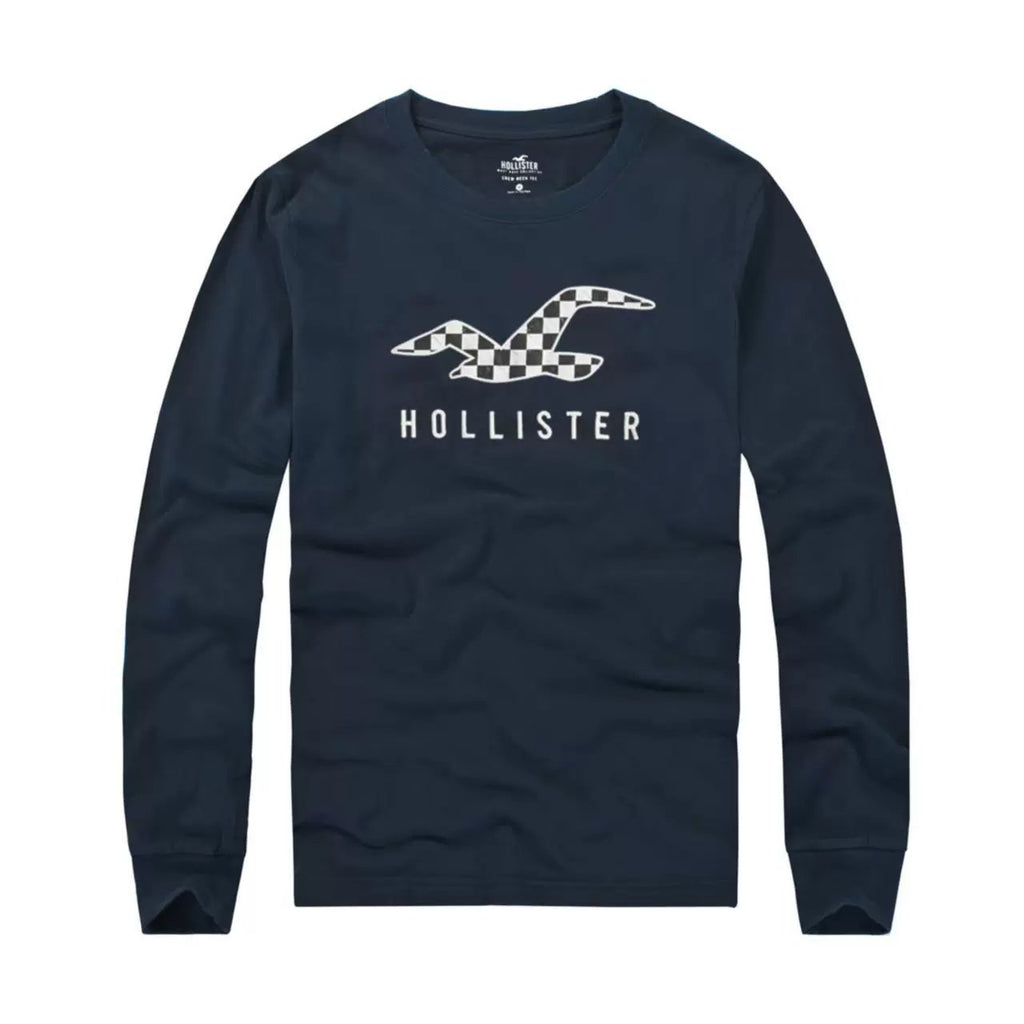AF Seagull Brand Men Crew Neck Cotton Patch Slim Long Sleeve Tee On Sale