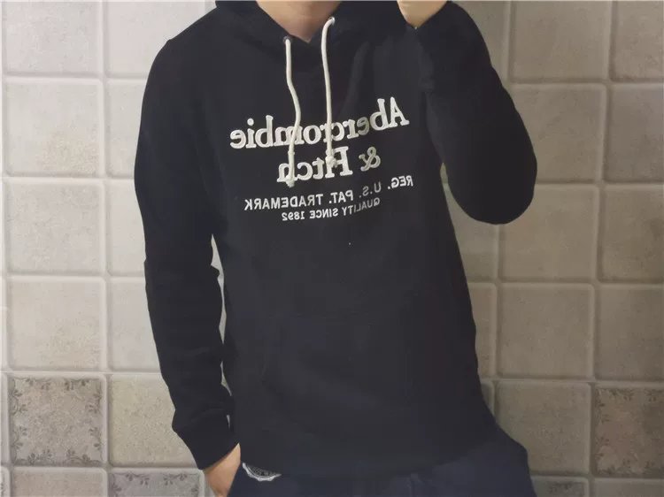 Abercrombie&Fitch spot 18 new af flagship letter embroidered pullover sweatshirt hoodie